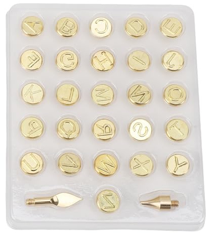 26 Pieces Wood Burning Tip Letter Wood Burning Tool Branding Iron for Wood, Lowercase Alphabet Branding and Personalization Set, Wood Burning Alphabet Template for Embossing and Carving Crafts