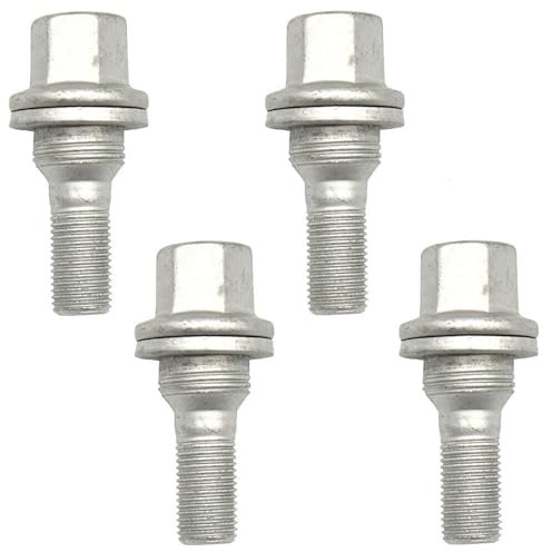 Bohaner Lot de 4 boulons de roue M12 x 1,25 essieu arrière essieu avant 9817024580 argent pour Citroën C2 C3 C4 C5 C6 Peugeot 206 207 308 407 508 Citroën DS3 DS4 DS5 Berlingo SAXO XSARA Jumpy