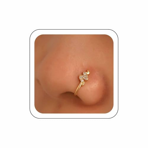 Wendalern Anneau de Nez en Cristal Serpent en Forme de U en Acier Inoxydable Animal Faux Septum Clou de Nez Non Piercing Bijoux pour Femmes