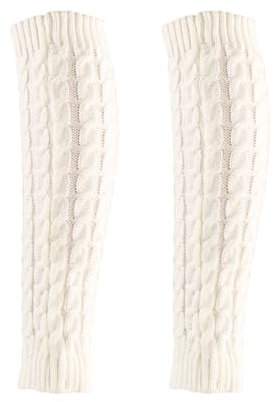 Longlegs Stulpen Weiß,Stulpen Damen,Stulpen,Long Legs Stulpen,jeden Tag,Stulpen Damen aus Baumwolle,Weiche Winter Stulpen Damen in Zopfmuster,Elastische Beinhandschuhe,für Tanzen,Sport,Gym,Bergtouren