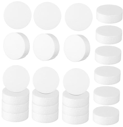 AUTSUPPL 24pcs Foam Cylinders and Round Foam Discs for Crafts Cake Rounds and Tiers for DIY Cake Decorating and Art Projects in UK