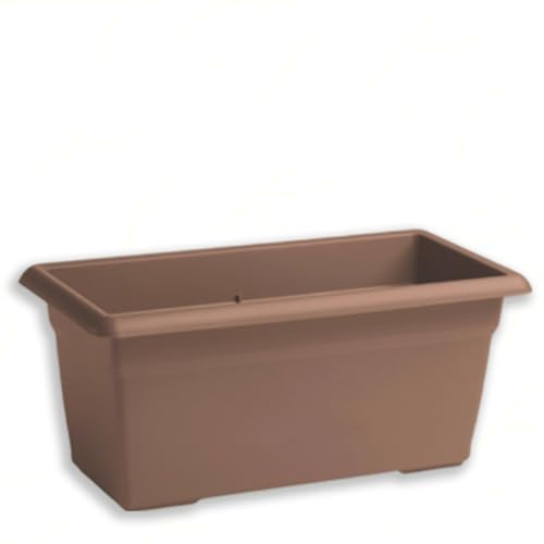 Sicignano | Fioriera Mediterraneo 100x45x40h cm Capienza 110lt Tortora, Plastica, Funzionale e Resistente agli Agenti Atmosferici, Arredo Esterno Giardino, Made in Italy