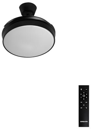 CREATE / WIND CLEAR S/Ventilateur de plafond avec lumière noir avec télécommande / 40W, Ø91 cm, minuterie, pales rétractables, 3 températures de lumière, fonction été-hiver