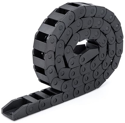 chaîne Porte Câbles et Chaînes de Transmission 10 x 20 mm, 1 m, Nylon Renforcé Noir pour Imprimantes 3D CNC