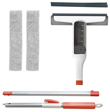 Magnetic Window Cleaner, Water Spraying Window Cleaner, with Reusable Microfiber Pads for Hardwood, Marble, Tile, Laminate Or Ceramic Floors 122Cm