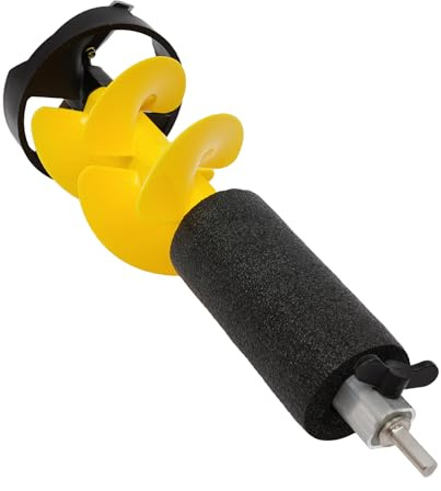 Nylon Ice Auger Drill Bit for Electric Drill - 6 Lightweight Ice Fishing Auger Replacement with Stainless Steel Blades & Float Design, Universal Adapter for Ice Fishing Enthusiasts (Yellow, 19.29in)