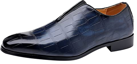 Aftonskor herr vintage, lackskor herr elegant låg klack herrskor tofflor formell loafers slip-on klänning skor bröllop halvskor klassiska fritidsskor kostym mockasiner