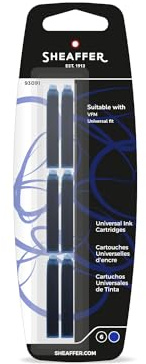 Sheaffer Tintenpatronen Universal (für Füllfederhalter VFM, nicht löschbar, 6 Stück ) Blau