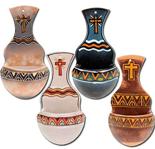 Holyart Acquasantiera anfora Ceramica, Cuoio