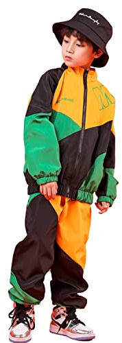 LOLANTA ColorBlock barnkläder, hiphop, gatudansdräkt, Färg: grön, 6-7 ans