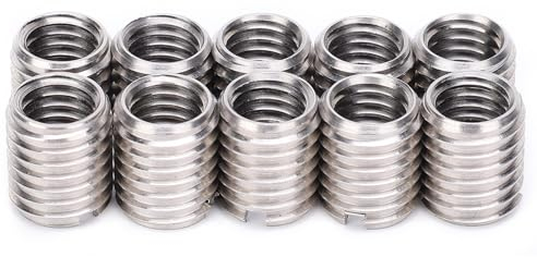 M8 To M10 Thread Adapter, 10Pcs Insert Nut Thread Repair Sleeve Threaded Bushing Screw Reducing Conversion Tool M10 To M8 Thread Reducer Female And Male Reducing Nut Inserts Time Sert In