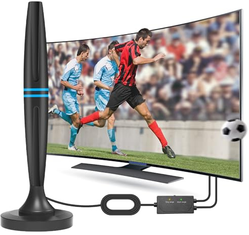 CNMTCCO Indoor TV Aerial with 250+ Miles Range, 4K 1080P HDTV Aerial Ultra for All TVs