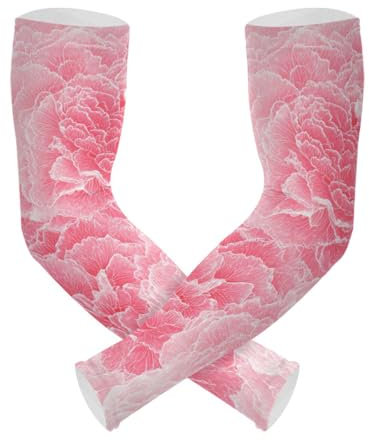 WDdZzyy Garofano Pizzo Rosa Bambino Raffreddamento Manicotto di Raffreddamento 1 Paio di Protezione UV Protezione Del Braccio Scudo per, Pizzo Garofano Rosa, Taglia unica