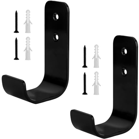 SiGuLiKeJi Set di 2 ganci per garage, robusti ganci da parete per appendere oggetti pesanti, ganci a forma di J per scale, ganci di stoccaggio per garage, ganci da parete montati per