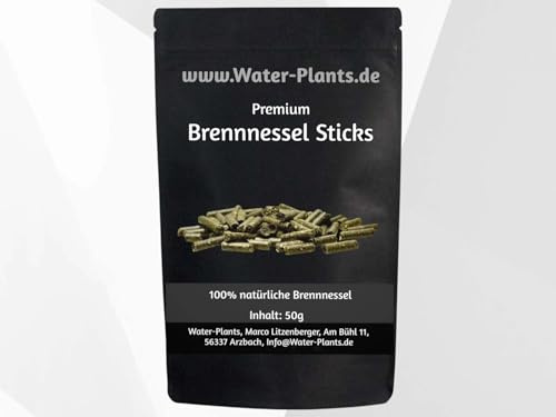 Bâtonnets d'ortie de qualité supérieure - Nourriture naturelle pour crevettes, crabes, escargots et crabes - 100 % ortie - Sans additifs - Soutient la mue et le système immunitaire
