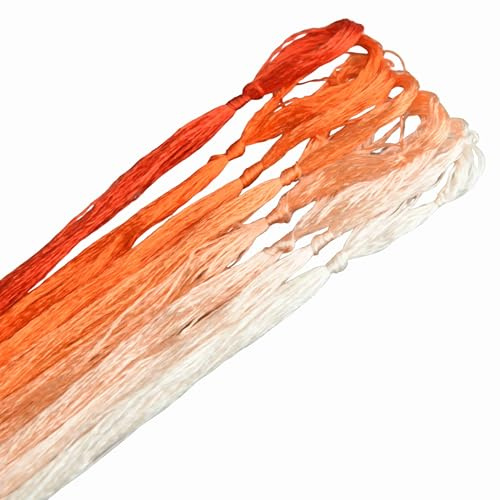 MINGGUXIUYI 8 couleurs de 22 mètres chacune, soie de mûrier main soie fil à broder (15)