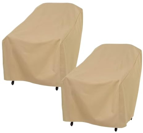 Générique Housses De Protection pour Chaises | Housses Imperméables Anti-Poussière pour Fauteuils D'Extérieur | 2 Pièces Protections Ajustables Renforcées pour Terrasse Piscine Jardin Villa Hôtel