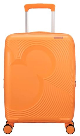 American Tourister Mickey Magic - Valigia a mano 55 x 40 x 20/23 cm - Trolley da cabina rigido per Ryanair, easyJet e la maggior parte delle compagnie aeree, 37/44 L, Arancione (Mickey Peachy Orange)