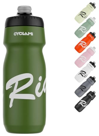 CYCLAMI Borraccia Sportiva 650ml, Senza BPA, a Tenuta Stagna, Borraccia da Bici con Beccuccio a Pressione per Borraccia per Bici, Palestra, Escursionismo (DGreen)