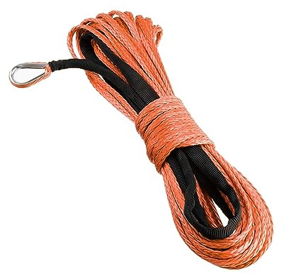 5 Millimetri In Fibra Sintetica Di Traino Verricello 15 M Cavo Corda String Linea 5500lbs/7700lbs For ATV UTV SUV 4X4 4WD Forte Resilienza(Orange)