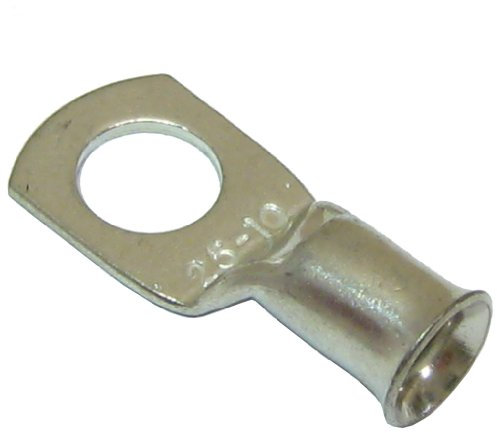 All Trade Direct 10 Copper Tube 25Mm X 10Mm Lug Battery Starter Cable Welding Crimp Terminal Ring