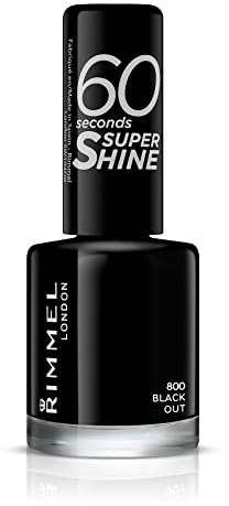 Rimmel Queen Of Tarts, 60 Seconds Super Shine Nail Polish, Black, 8 ml