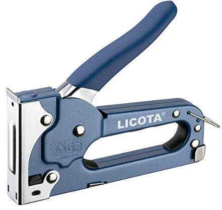 Grapadora Manual Industrial Metálica Profesional LICOTA – Uso en Tapicería, Carpintería, Bricolaje y Decoración – Cuerpo de Acero Reforzado, Mango Ergonómico + 30 Grapas Incluidas (4-8 MM)