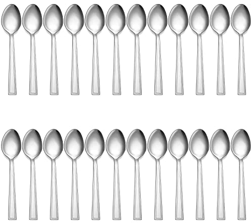 Hunnycook 24 Pieces Teaspoons Set- Stainless Steel Tea Spoons Set, Mirror Polished Dessert Spoon Set, Teaspoons for Home, Kitchen or Restaurant, Dishwasher Safe (5.4/14.5cm)