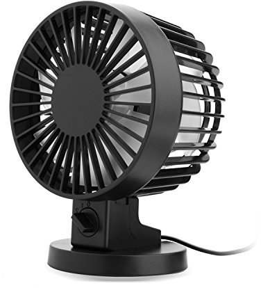 moonsun Personal Mini USB Fan Noiseless Table Desk Fan with Dual Blades Office Desktop(2) Black