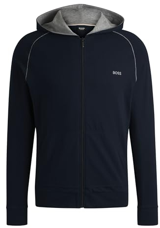 BOSS Mens Mix&Match Jacket H Embroidered-Logo Zip-up Hoodie in Stretch Cotton