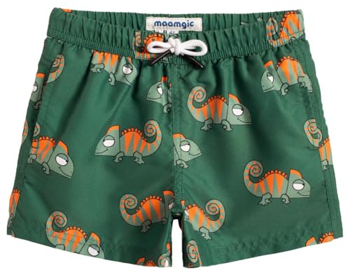 maamgic Costume da Bagno Pantaloncini da Bagno Estivi per Ragazzini Bambini Foderate in Rete Asciugatura Rapida Multi Colori,Verde,3 Anni