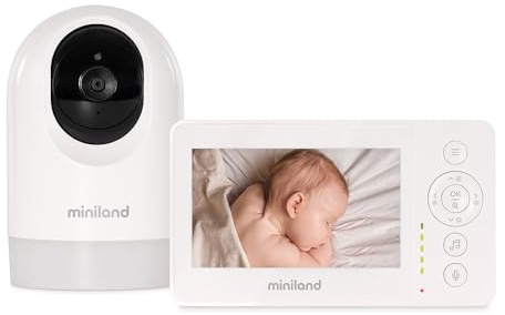 Miniland - Digimonitor 4,3 Pro: Stor skärm babyvakt med motoriserad roterande kamera och stor autonomi utan kontakt.
