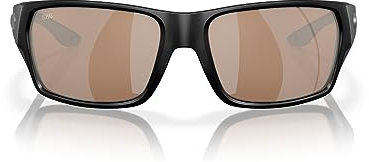 Costa Del Mar Herren Tailfin Sonnenbrille, Mattschwarz/Kupfer, silberfarben, verspiegelt, 580 g
