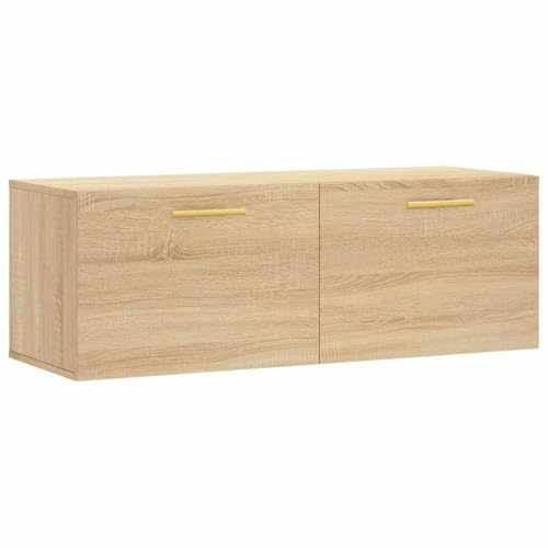 vidaXL Armoire Murale, Placard Suspendu avec Rangement, Meuble Flottant de Salon Salle de Séjour Intérieur, Moderne, Chêne Sonoma Bois d'Ingénierie