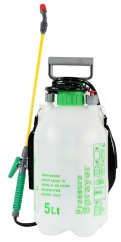 High-pressure 5L pump sprayer, adjustable stainless-steel nozzle, carrying strap. Perfect for weed killer, pesticides, cleaning. Durable and versatile (5 Litre Sprayer Pump)