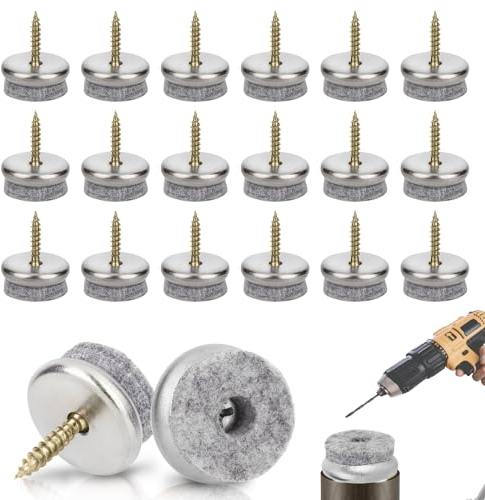 Aotfusd 100 Piezas Clavo de Almohadilla de Mueble Protectores para Patas de Mesa 22mm Protector Patas Sillas Protectores de Patas de Silla de Fieltro con Tornillo para Muebles Patas de Silla