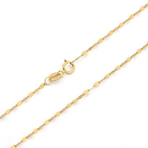 mosa & co. - Goldkette für Damen Gold 585 Echtgold Halskette 14k - Modell Rombo mit Federringverschluss - made in Italy (Klassisch, 45 cm)