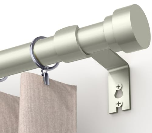 Ueuttiy Curtain Poles 40-190cm (16-75), Extendable Silver Curtain Pole for Eyelet Curtains, 26mm Diameter Metal Door Curtain Rod Includes Brackets and Fittings Set