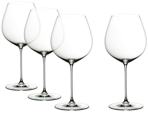 RIEDEL Veritas Old World Pinot Noir-vinglas, 4-pack, klart kristall, premium maskintillverkat