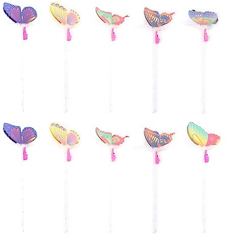 THINCAN Lot de 10 bâtons lumineux en forme de papillons pour fête colorée à LED - Concert - Jouet amusant pour enfants - Cadeaux de Noël