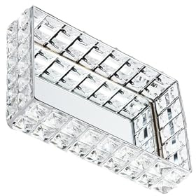 kesurpae Atractiva y Elegante Bandeja de Espejo de Cristal Metal y Cristal Elegante para Guardar Joyas, Maquillaje Metal Plateado.