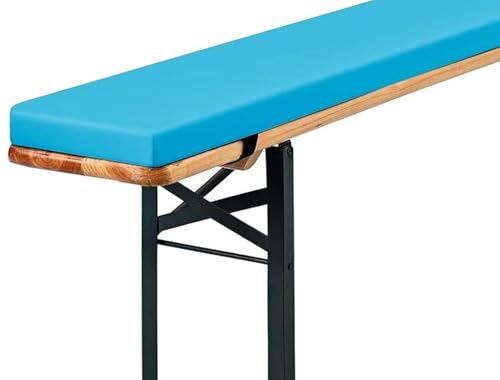 Coussins en mousse haute densité 190 x 40 x 5 cm pour chaises d'intérieur/extérieur, housse lavable antidérapante, parfaite pour les tables de bière et les ensembles de tente de fête