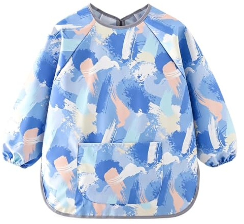 Tcdwla Babi Escolar Infantil, Babis Escolares, Mandilon Escolar Niño, Antiincrustante Impermeable, Ropa Artesanal para Escuelas de Pintura ArtíStica, Cocina, Actividades de Laboratorio(C)
