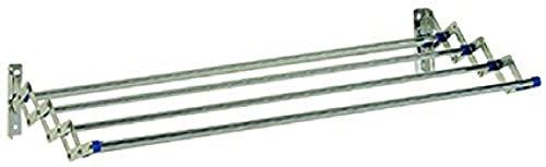 Jumbo Stendibiancheria a Soffietto da Parete 120 cm – Acciaio Inox, Estensibile a Pantografo, 6 Metri di Stenditura, Salvaspazio, Made in Italy
