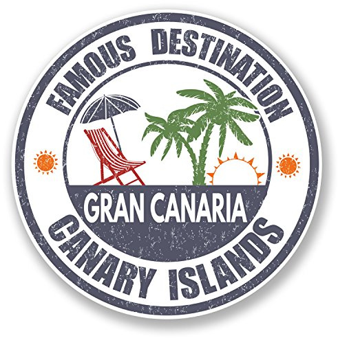 2 x 10 cm Gran Canaria Islas Canarias Pegatinas de vinilo para ordenador portátil equipaje de viaje # 6720 – 10 cm x 10 cm