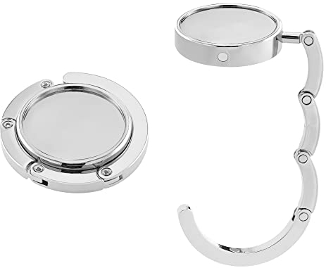 kwmobile Taschenhalter für Tisch - 2X Faltbare Antirutsch Handtaschenhalter Tisch Haken - Taschen Aufhänger - Geschenkidee Gadgets für Frauen - Taschenhaken Set in Silber