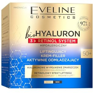 Eveline Cosmetics BiohyalUron 3 x Retinol Louing Crème Filler actif REJUNATION 50+, 50 ml