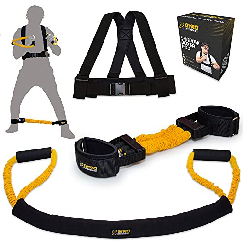 GYRO FITNESS Shadow Boxer Pro - Juego de Bandas de Resistencia de Boxeo para Boxeo de Sombra, Viene con puños de Tobillo, complemento Ideal para tu Equipo de Boxeo en casa