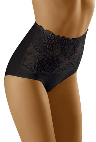 Wolbar Femmes Sexy Culotte Sculptante Slips Hipster Confortable Taille Haute WB207, Noir,XXL