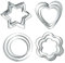 Moldes para galletas de acero inoxidable de 12 piezas, mini cortadores de diferentes formas geométricas de corazón, estrella, flor para pasta, tarta, pastelería